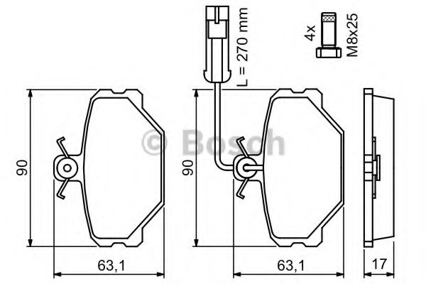 Тормозные колодки BOSCH 0 986 491 050
