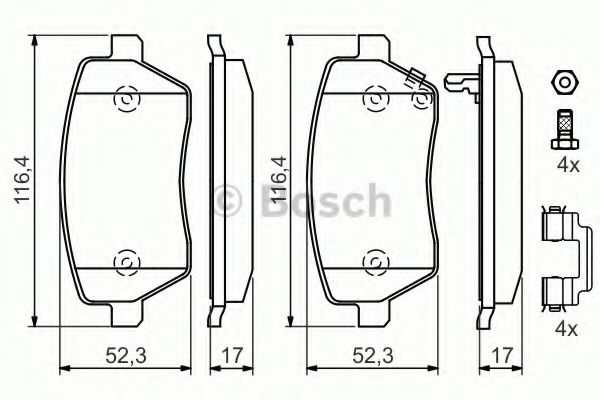 Тормозные колодки BOSCH 0 986 494 160