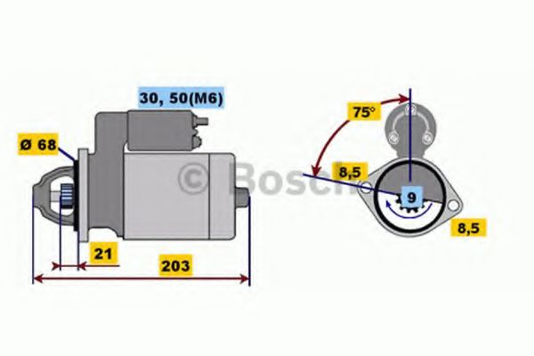 Стартер BOSCH 0 001 106 015