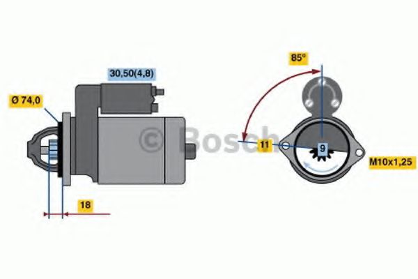 Стартер BOSCH 0 001 107 433 Стартер BOSCH 0 001 107 433