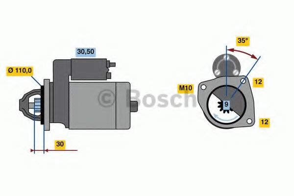 Стартер BOSCH 0 001 109 344 Стартер BOSCH 0 001 109 344