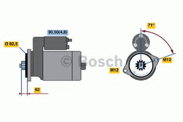 Стартер BOSCH 0 001 125 607 Стартер BOSCH 0 001 125 607