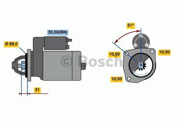Стартер BOSCH 0 001 262 002 Стартер BOSCH 0 001 262 002