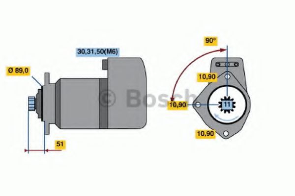 Стартер bosch 0 001 416 036