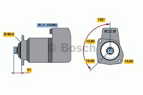 Стартер bosch 0 001 510 008
