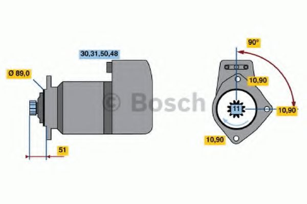 Стартер BOSCH 0 001 510 034 Стартер BOSCH 0 001 510 034
