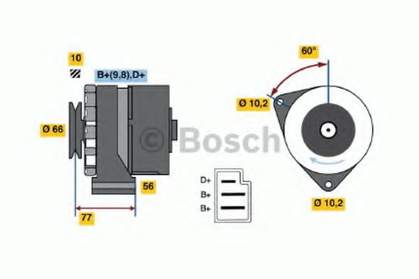 Генератор BOSCH 0 986 031 400