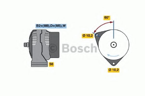 Генератор BOSCH 0 124 615 041 Генератор BOSCH 0 124 615 041