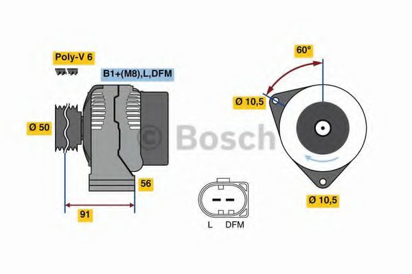 Генератор BOSCH 0 124 625 032 Генератор BOSCH 0 124 625 032
