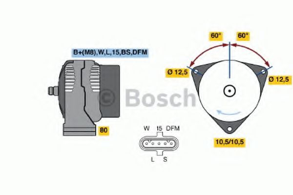 Генератор BOSCH 0 124 655 025 Генератор BOSCH 0 124 655 025