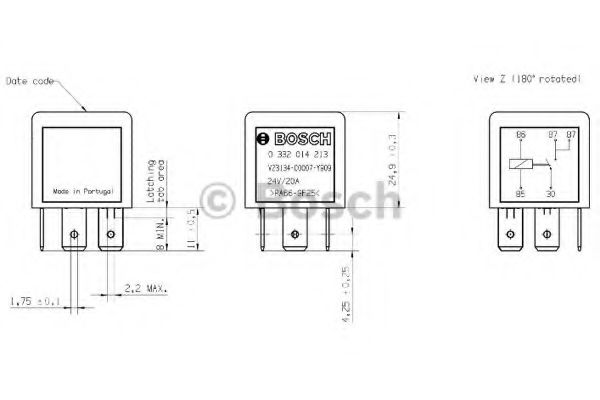 Реле, рабочий ток; Реле BOSCH 0 332 014 213 Реле, рабочий ток; Реле BOSCH 0 332 014 213