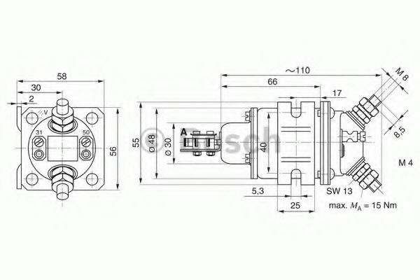 Реле, рабочий ток; Реле BOSCH 0 333 006 006 Реле, рабочий ток; Реле BOSCH 0 333 006 006