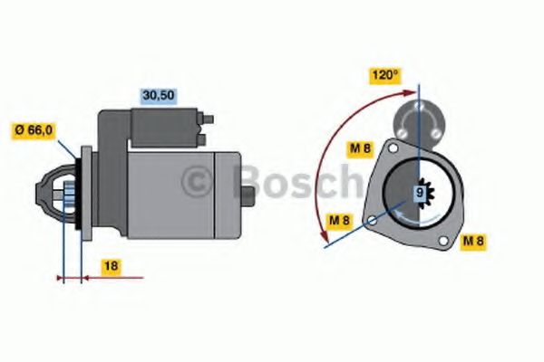 Стартер bosch 0 986 010 260