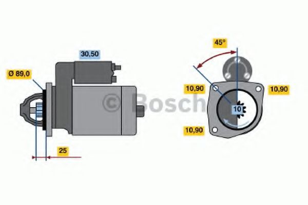 Стартер BOSCH 0 986 010 970