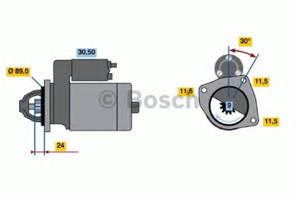 Стартер BOSCH 0 986 011 020