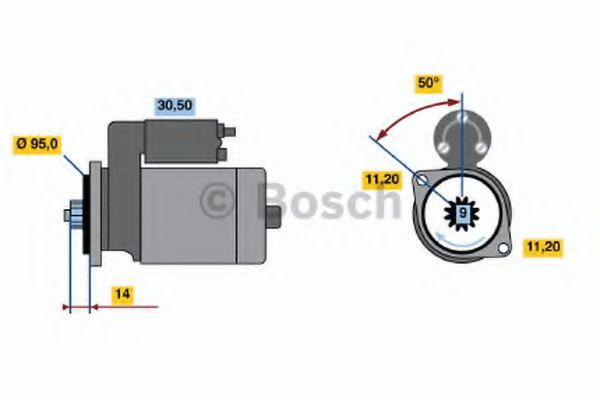 Стартер BOSCH 0 986 016 031
