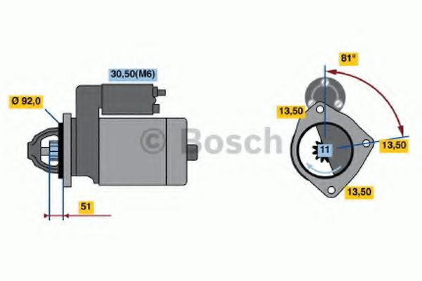 Стартер BOSCH 0 986 018 370