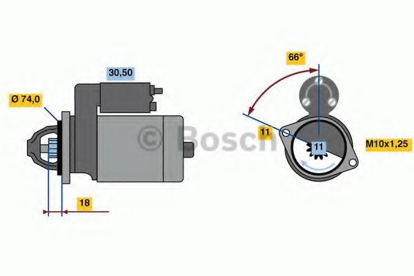 Стартер BOSCH 0 986 018 480