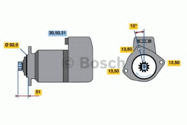 Стартер BOSCH 0 986 019 000