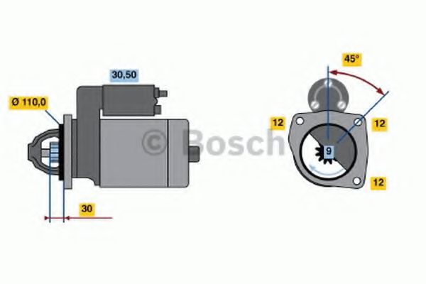 Стартер BOSCH 0 986 019 010