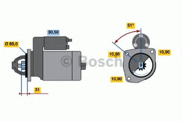 Стартер BOSCH 0 986 019 020