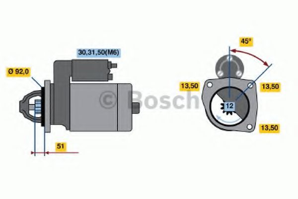 Стартер BOSCH 0 986 019 830