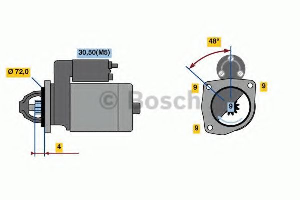 Стартер BOSCH 0 986 020 091