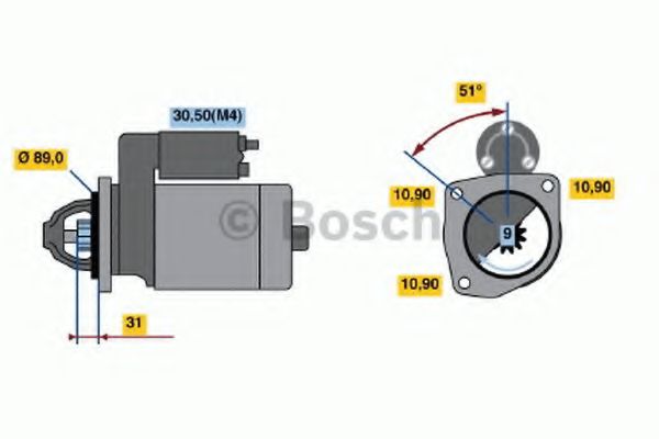 Стартер BOSCH 0 986 021 000