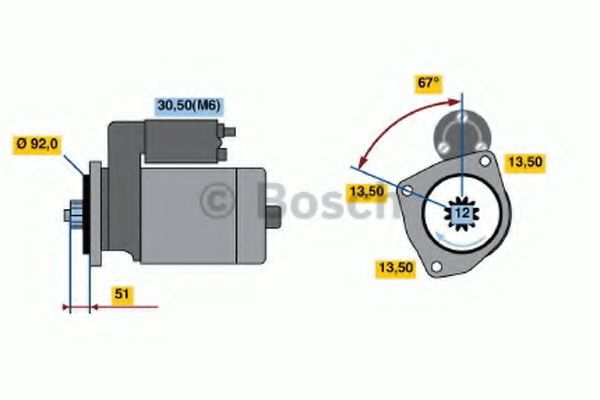 Стартер BOSCH 0 986 022 250