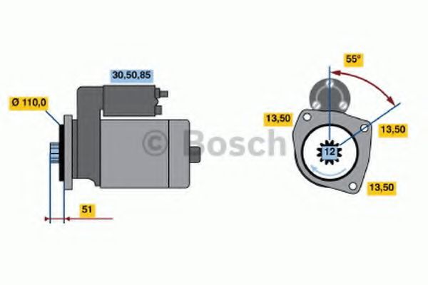 Стартер BOSCH 0 986 022 260