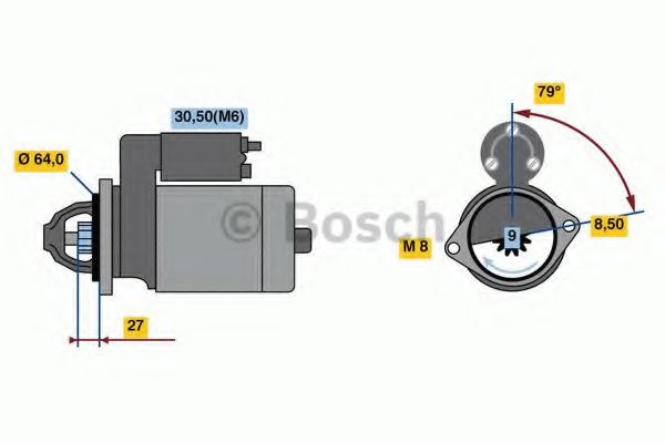 Стартер BOSCH 0 986 022 730