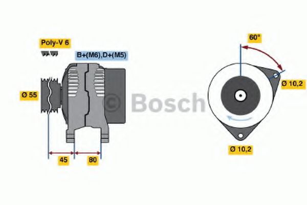 Генератор BOSCH 0 986 038 030