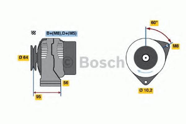 Генератор BOSCH 0 986 038 730