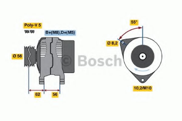 Генератор BOSCH 0 986 040 201