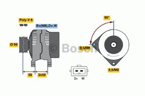 Генератор BOSCH 0 986 040 330
