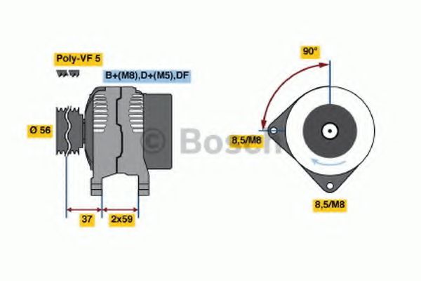 Генератор BOSCH 0 986 040 350