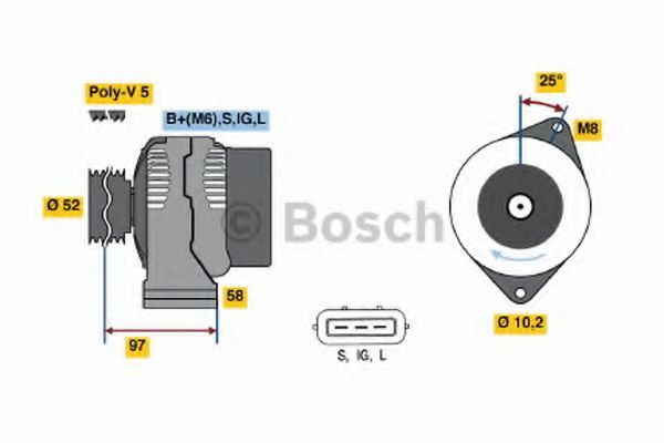 Генератор BOSCH 0 986 040 531
