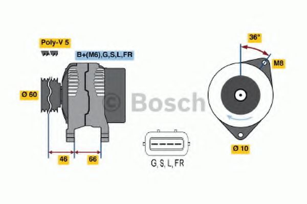 Генератор BOSCH 0 986 042 301