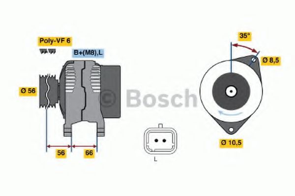 Генератор BOSCH 0 986 043 091