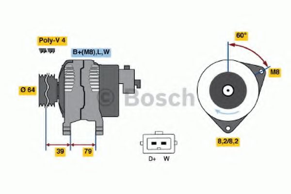 Генератор BOSCH 0 986 043 141