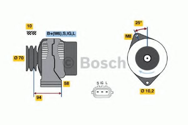 Генератор BOSCH 0 986 045 891