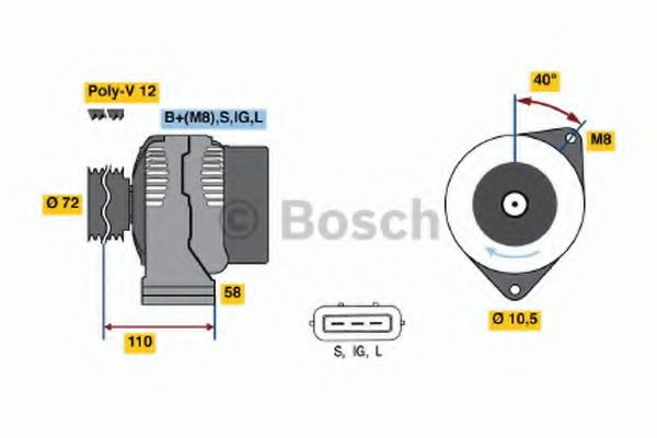 Генератор BOSCH 0 986 046 040