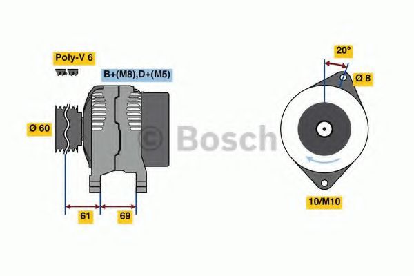 Генератор BOSCH 0 986 080 030