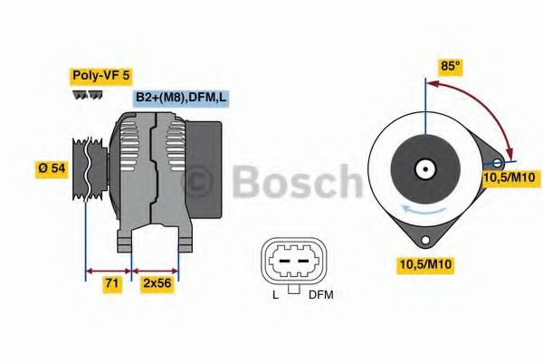 Генератор BOSCH 0 986 080 100