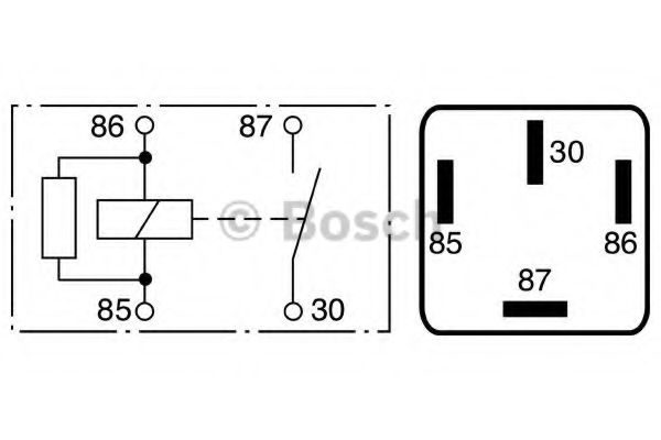 Реле, рабочий ток; Реле BOSCH 0 986 332 002