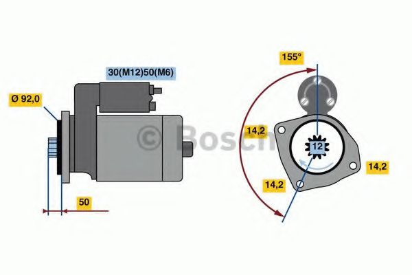Стартер BOSCH 0 986 022 980