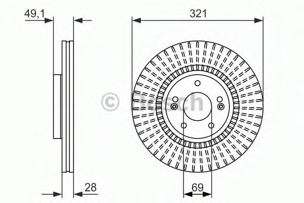 Тормозной диск BOSCH 0 986 479 786