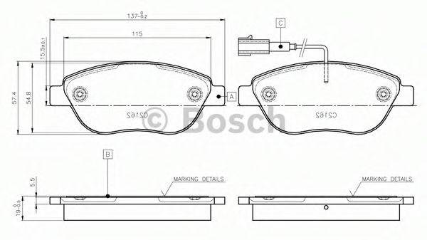 Тормозные колодки BOSCH 0 986 TB2 961