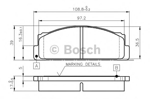 Тормозные колодки BOSCH 0 986 TB2 002