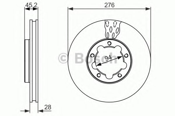 Тормозной диск BOSCH 0 986 479 136 Тормозной диск BOSCH 0 986 479 136
